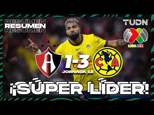 ⁣Resumen y goles | Atlas 1-3 América | Liga Mx - CL2025 J12 | TUDN