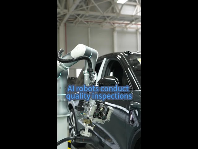 ⁣AI robots help conduct quality inspections on NEV production lines