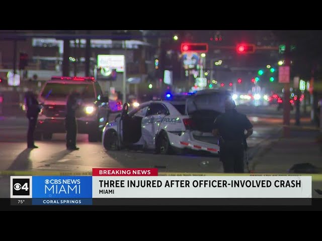 ⁣3 injured in police-involved crash in Miami