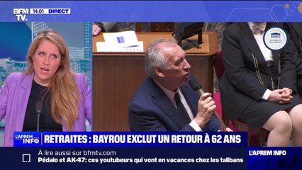 ⁣Retraites: François Bayrou exclut un retour à l'âge légal de 62 ans