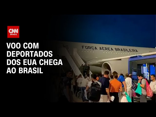 ⁣Voo com mais 135 brasileiros deportados dos EUA chegam ao Brasil | AGORA CNN