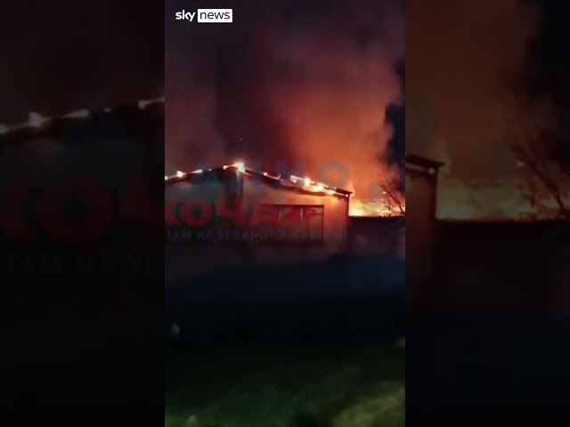 ⁣Moment deadly fire breaks out at nightclub