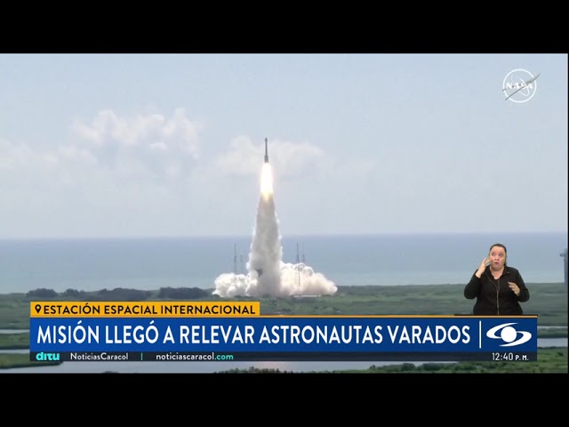 ⁣Cuatro astronautas llegaron a la Estación Espacial Internacional para rescatar a dos compañeros