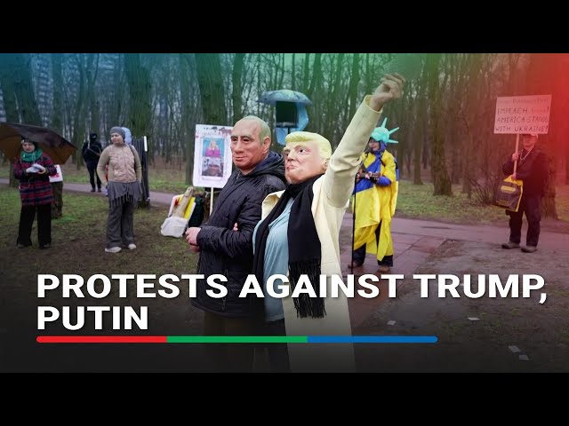 ⁣'Trump does not represent American values', says protester in Kyiv | ABS-CBN News