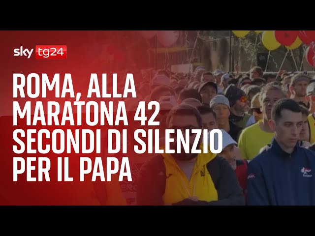 Roma, alla maratona 42 secondi di silenzio per il Papa