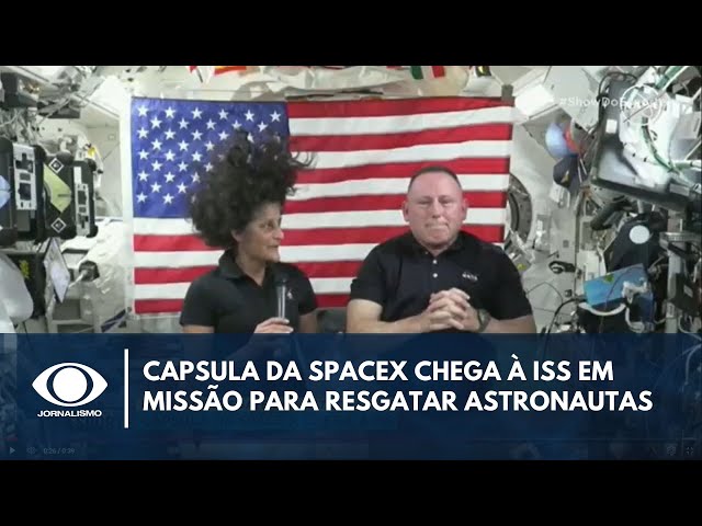 Capsula da SpaceX chega à ISS em missão para resgatar astronautas