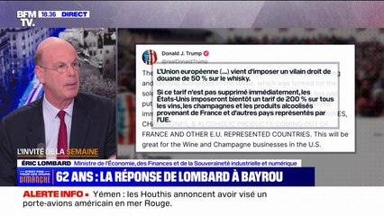 Éric Lombard, ministre de l'Économie: "Les Américains sont en train de se tirer une balle 