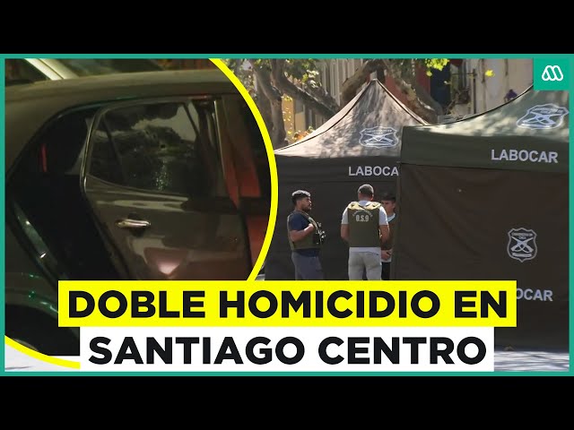 ⁣Doble homicidio en Santiago Centro: Dos cuerpos fueron hallados al interior de un vehículo baleado