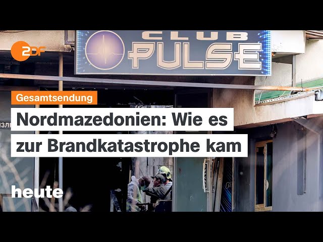 heute 19:00 Uhr v. 16.03.25 Brandkatastrophe Nordmazedonien, Finanzpaket, Christian Dürr FDP-Chef