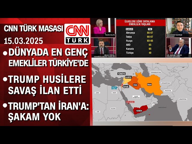 ⁣Dünyada en genç emekliler Türkiye'de | Trump Husilere savaş ilan etti - CNN TÜRK Masası 15.03.2