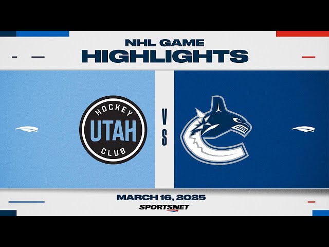 ⁣NHL Highlights | Utah HC vs. Canucks - March 16, 2025