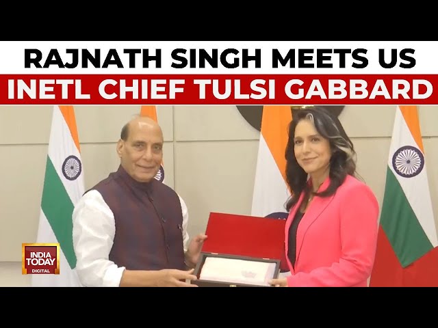 ⁣Watch: US Intelligence Chief Tulsi Gabbard Meets Defence Minister Rajnath Singh In Delhi