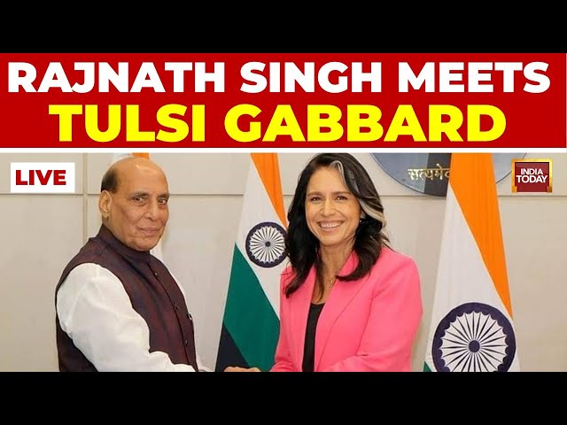 ⁣Union Minister Rajnath Singh Meets US Intel Chief Tulsi Gabbard LIVE | India-US Relations LIVE