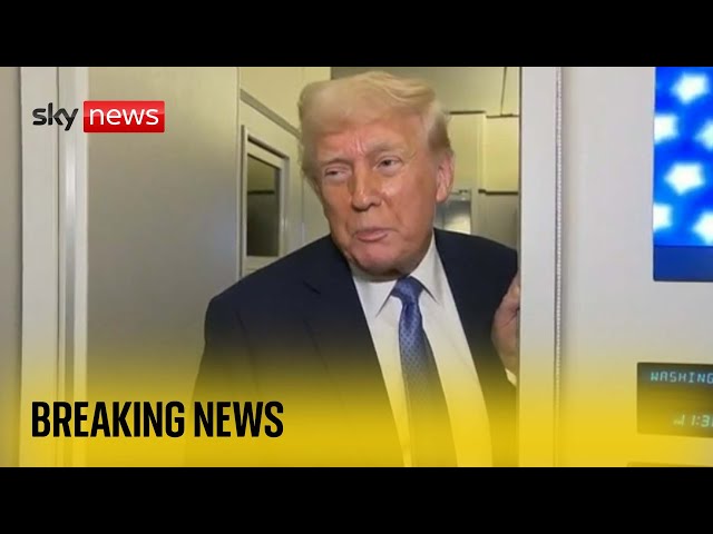 ⁣President Trump speaks onboard Air Force One