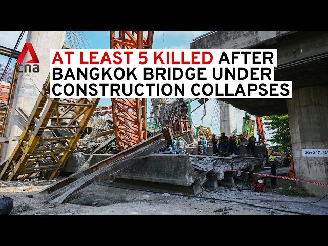 ⁣At least 5 killed after Bangkok expressway bridge under construction collapses