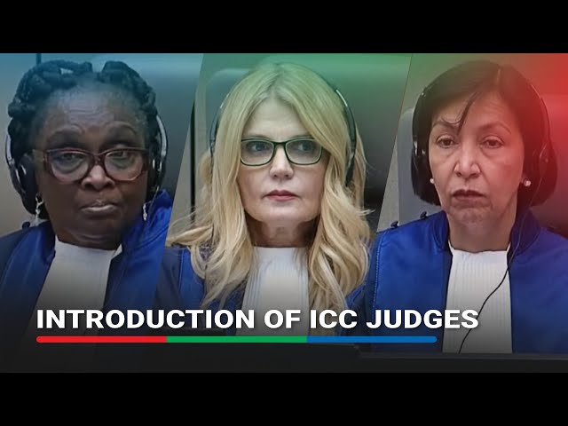 ⁣ICC judges, prosecution team introduced at Duterte's first hearing | ABS CBN News