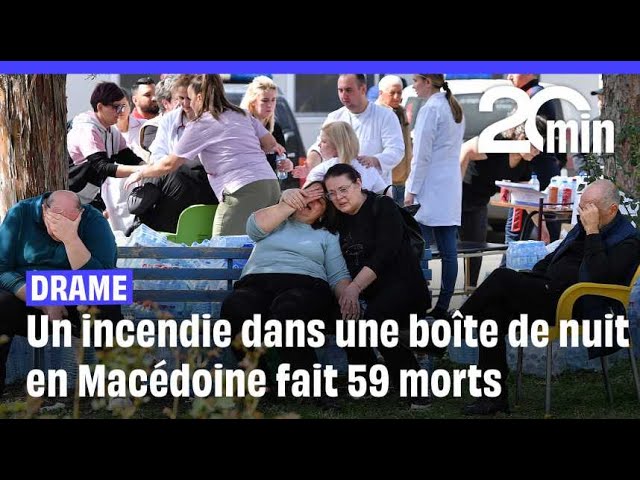 ⁣Une soixantaine de morts dans l’incendie d’une discothèque en Macédoine