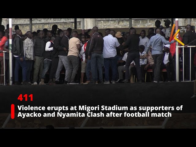 ⁣Violence erupts at Migori Stadium as supporters of Ayacko and MP Nyamita clash after football match