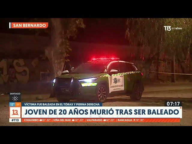 ⁣Joven de 20 años murió tras ser baleado en San Bernardo