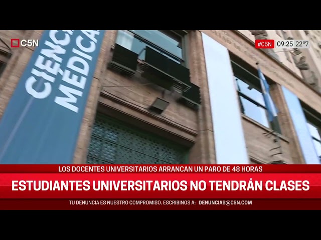 PARO de DOCENTES UNIVERSITARIOS: LA MEDIDA SERÁ por 48 HORAS