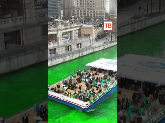 ⁣Tiñen verde río de Chicago para celebrar el Día de San Patricio