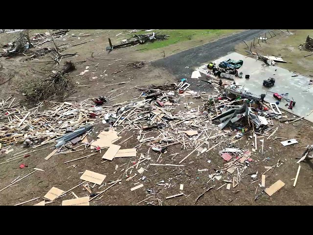 The community of Diaz, Arkansas, left in ruins after devastating EF-4 tornado.