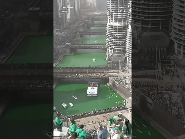 Timelapse video shows the Chicago River being dyed green for St. Patrick's Day