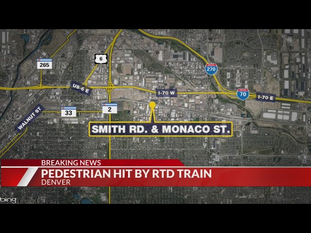 Pedestrian injured after crash with RTD train in northeast Denver