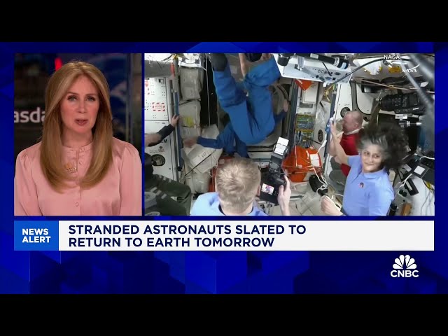 Stranded astronauts slated to return to earth tomorrow