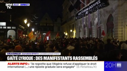 Paris: des manifestants présents pour soutenir les mineurs étrangers isolés et hébergés à La Gaîté L