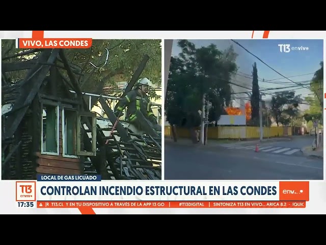 ⁣Local de gas licuado: controlan incendio estructural en Las Condes