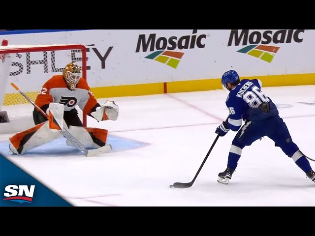 Lightning's Nikita Kucherov Steals Puck and Pots Breakaway Goal vs. Flyers